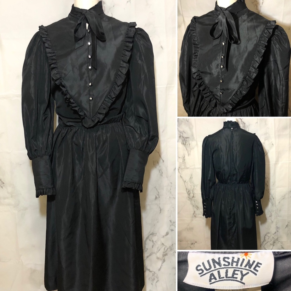 🎃 VTG 80’s Gothic Victorian Maxi Dress Costume